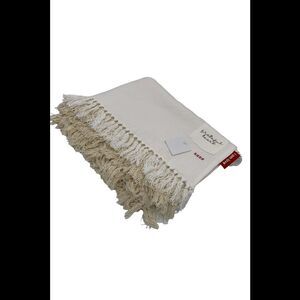 Peace Love World 60" x 70" 100% Cotton Dip Dye Throw Natural